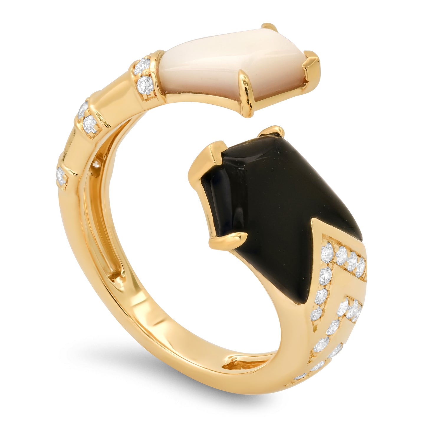 Feather Ring Twisted – 18K Gold Three-Combination Ring | Colette Jewelry