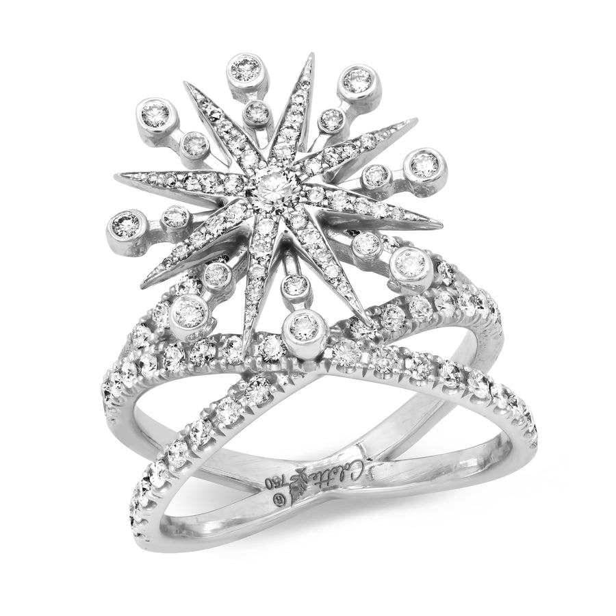 Satellite Ring | 18K White Gold Diamond Ring | Colette Jewelry