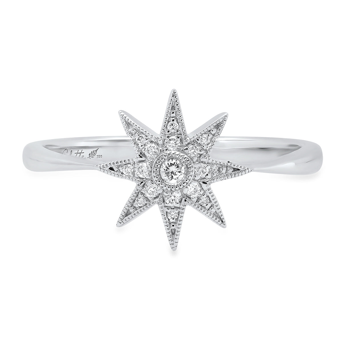 Single Star Ring Three Colors 18K Gold Diamonds Galaxia Colette Jewelry
