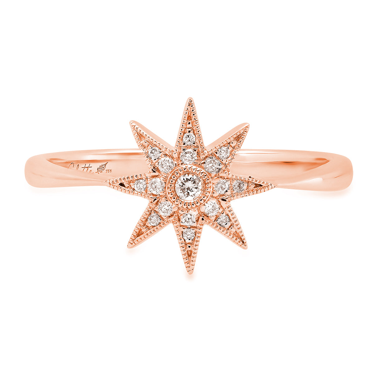 Single Star Ring Three Colors 18K Gold Diamonds Galaxia Colette Jewelry