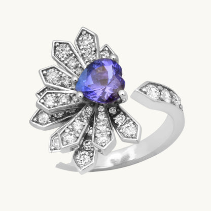 Fan Ring Blue Sapphire 18K Gold — Colette Jewelry