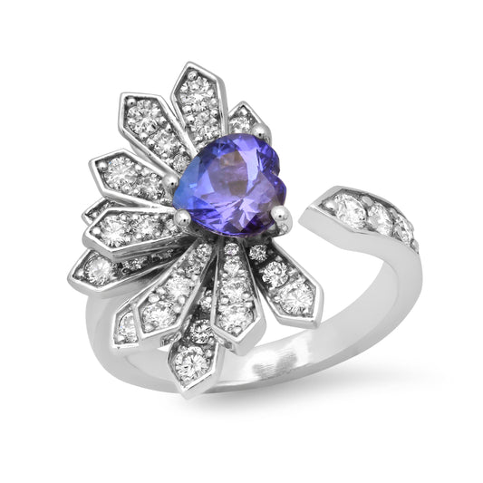 Fan Ring Blue Sapphire 18K Gold | Colette Jewelry