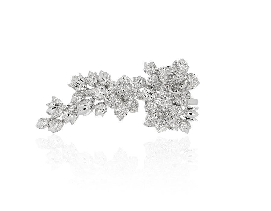 Roses Cross Finger Ring in 18K Gold | Colette Jewelry