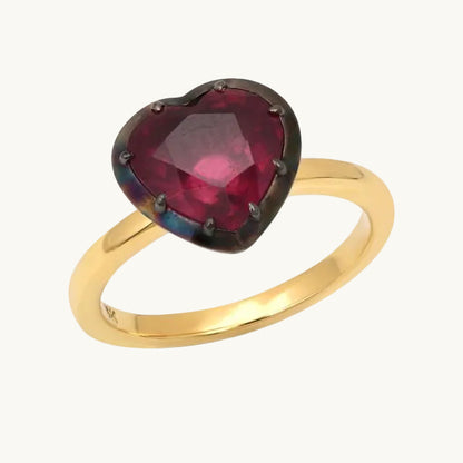 ANIS Ruby Heart Ring in 18K yellow gold — Colette Jewelry