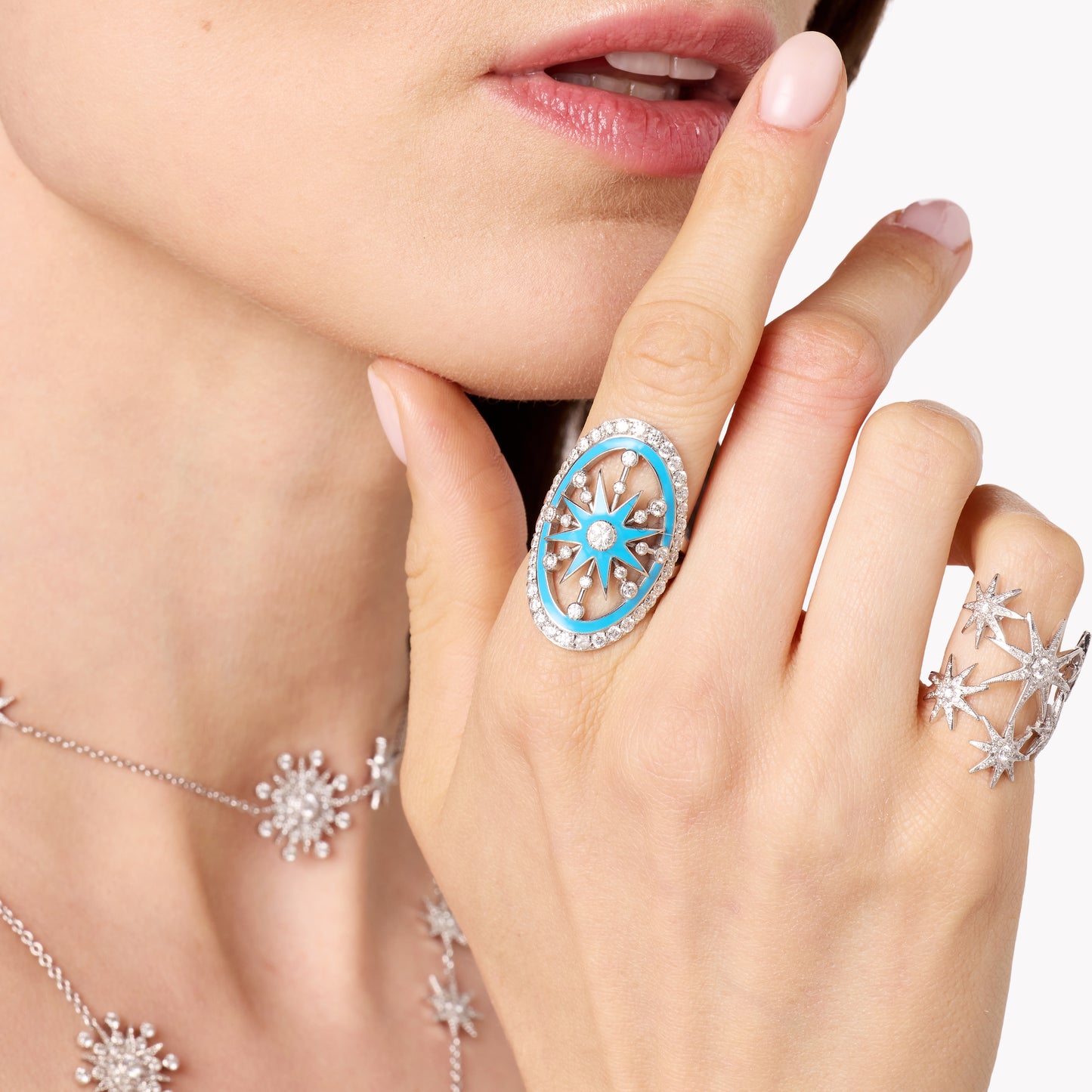 Danvou L'Émail Ring — 18K White Gold & Diamonds | Colette Jewelry