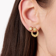 Twinkle Moon Studs 18K Gold White Diamonds Galaxia | Colette Jewelry