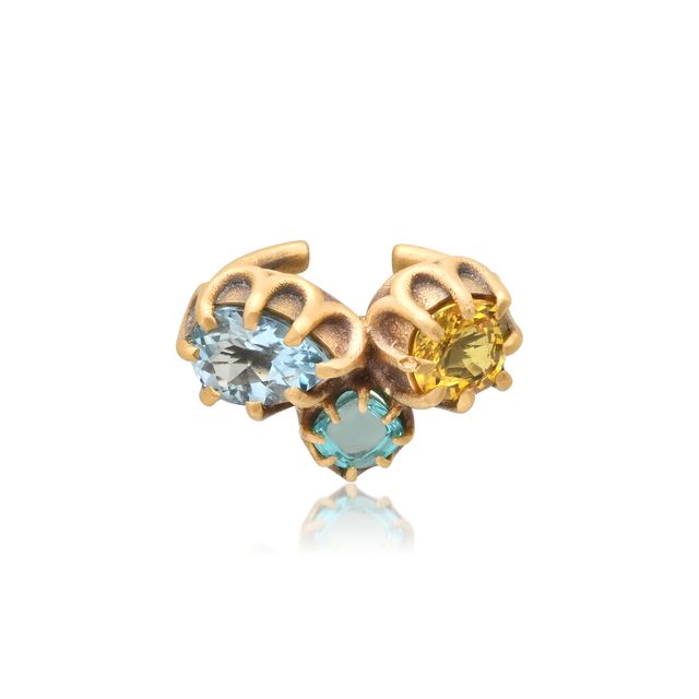 Destello Ear Cuff – Yellow Sapphire, Aquamarine & Apatite | Colette Jewelry