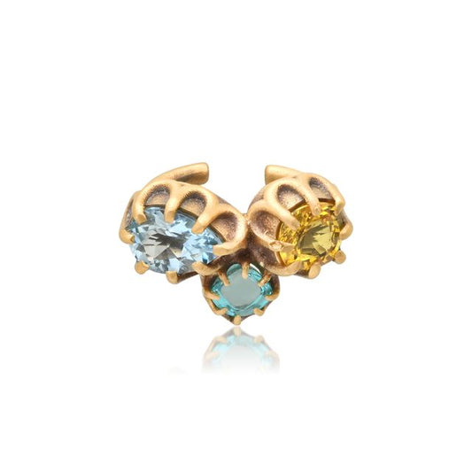 Destello Ear Cuff – Yellow Sapphire, Aquamarine & Apatite | Colette Jewelry