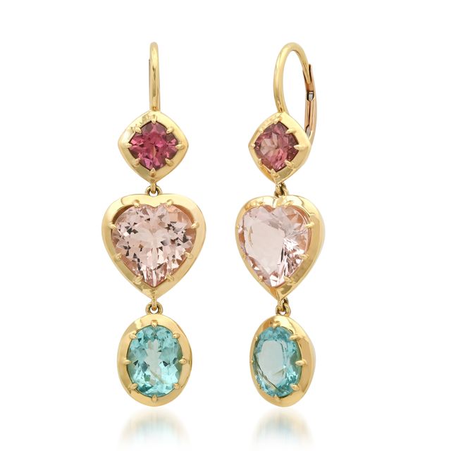ANIS Gotitas Earrings in 18K yellow gold with morganite — Colette Jewelry