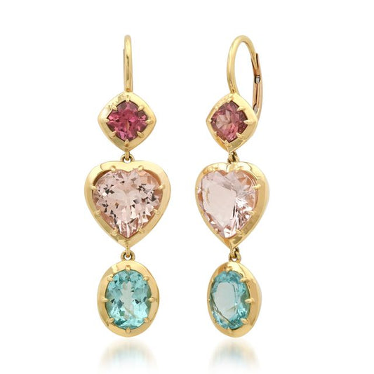 Gotitas Earrings – Morganite, Pink Tourmaline & Apatite | Colette Jewelry