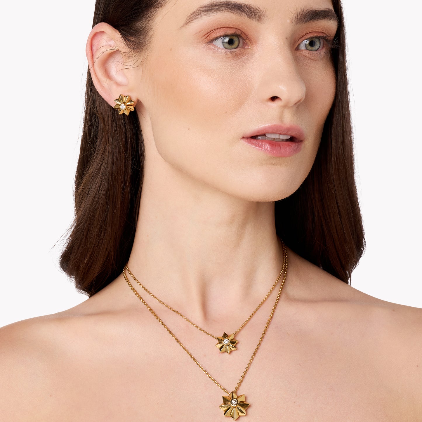 Penacho Large Flower Pendant 18K Gold Diamond Colette Jewelry