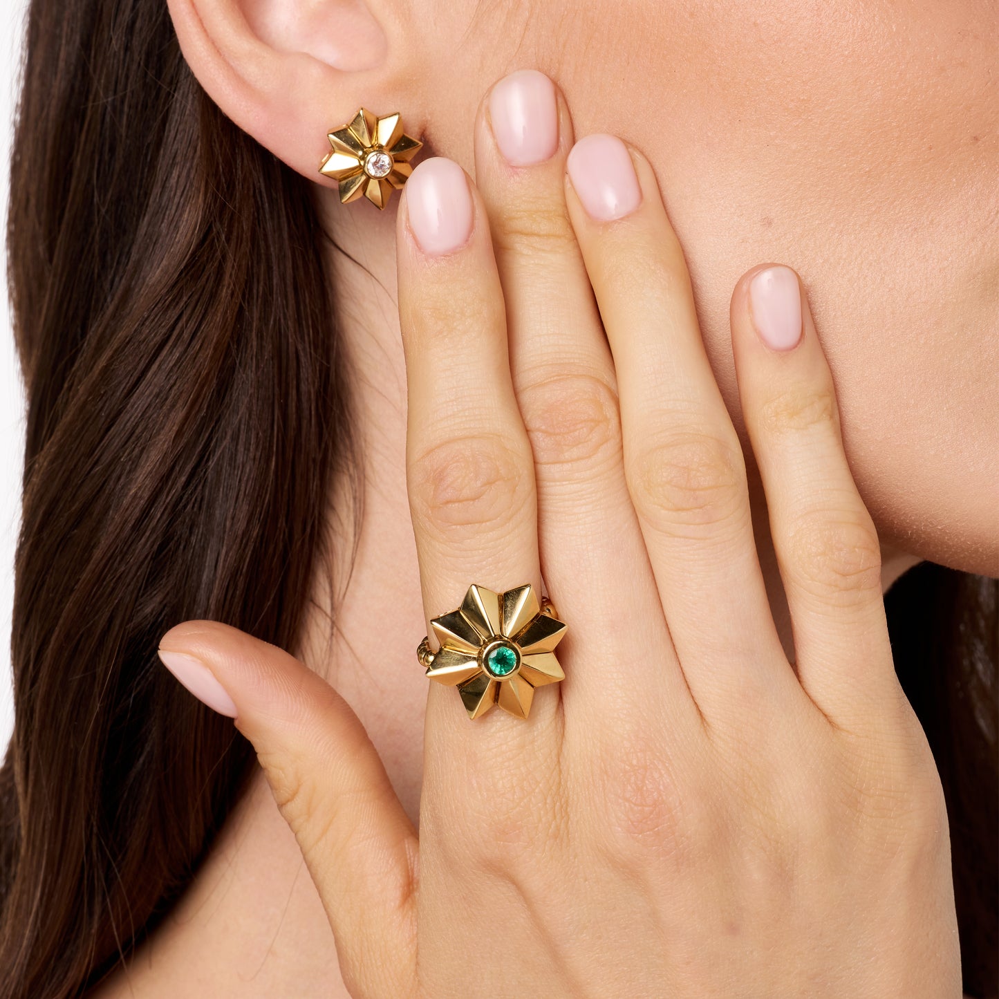 Penacho Large Flower Ring 18K Gold & Diamonds | Colette Jewelry