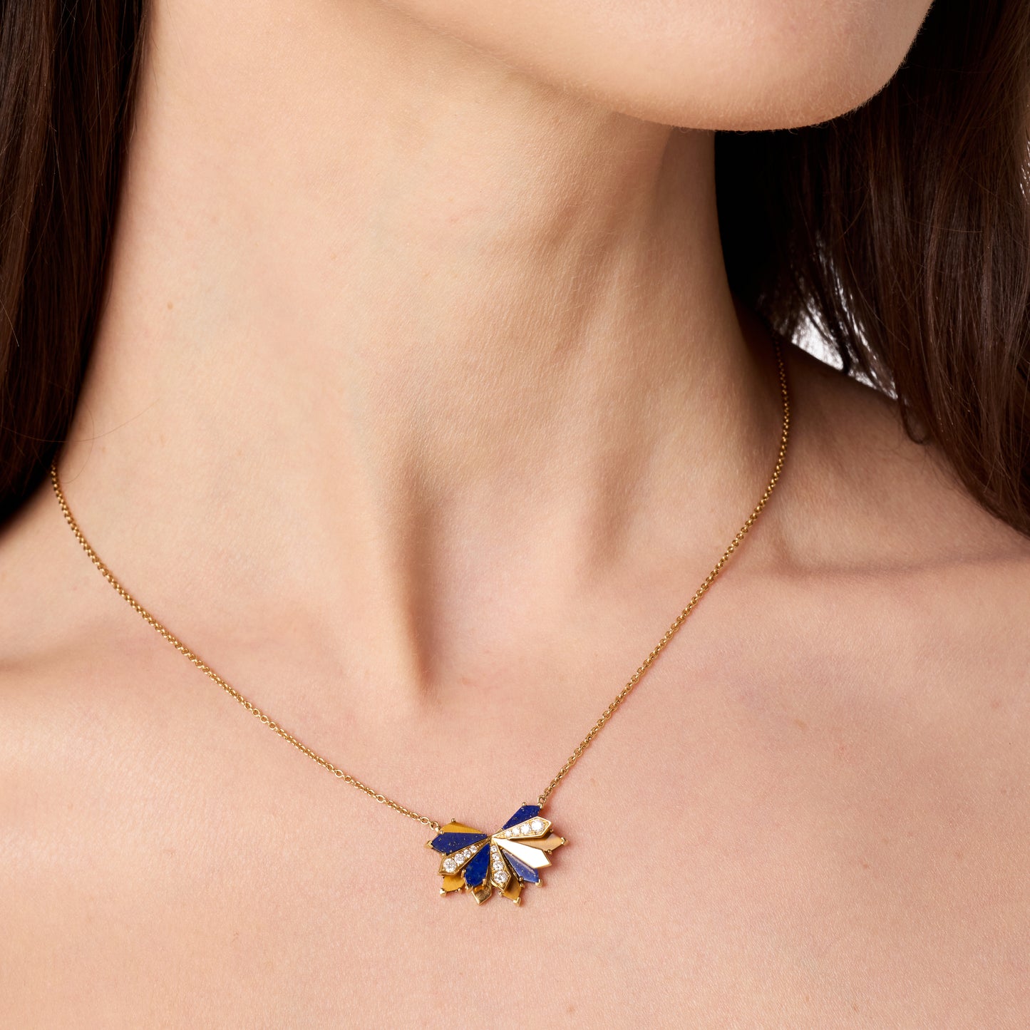 Penacho Pendant 18K Gold Diamond Necklace — 2 Combinations | Colette Jewelry