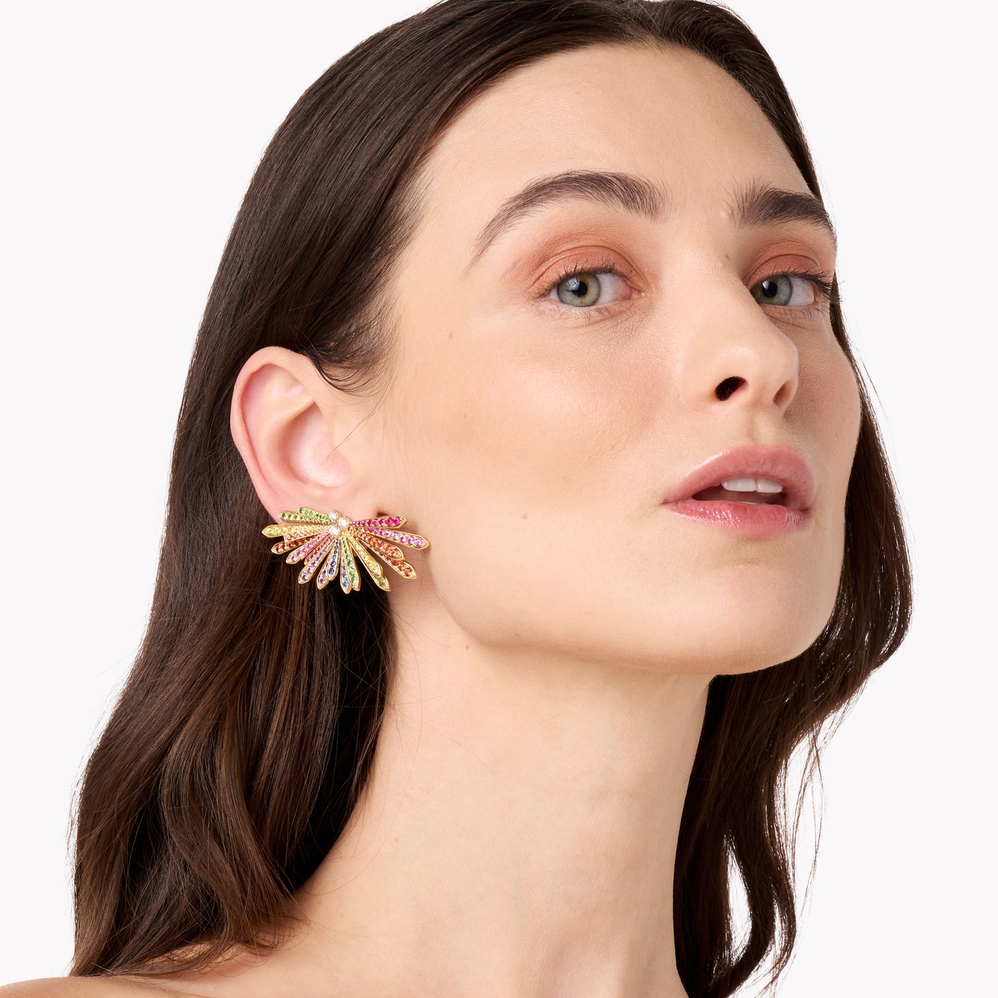 Penacho Multicolor Sapphire Cocktail Earrings in 18K Gold | Colette Jewelry