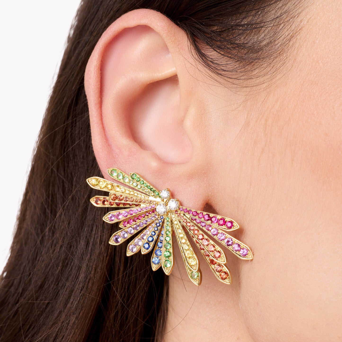 Penacho Multicolor Sapphire Cocktail Earrings in 18K Gold | Colette Jewelry