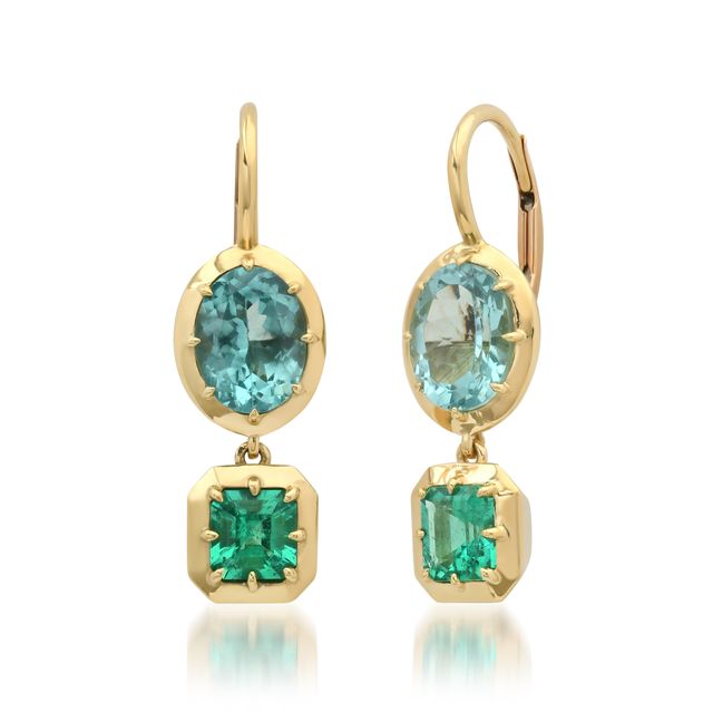 Gotita Earrings – Apatite & Emerald | Colette Jewelry