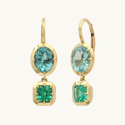 ANIS Gotita Earrings in 18K yellow gold with emerald — Colette Jewelry