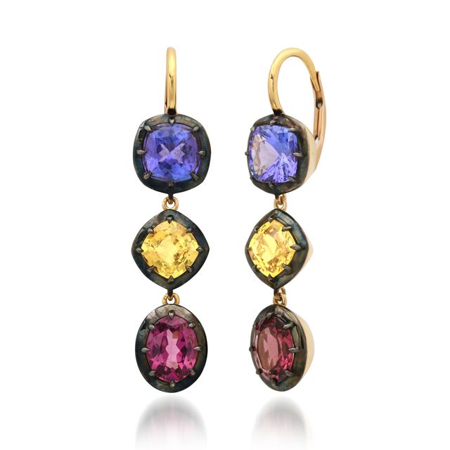 ANIS Dormeuse 3 Stones Earrings | Colette Jewelry