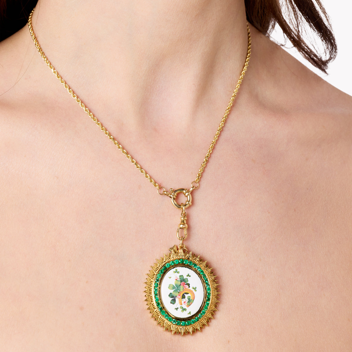Full Protection Charm 18K Gold Diamond Talisman | Colette Jewelry