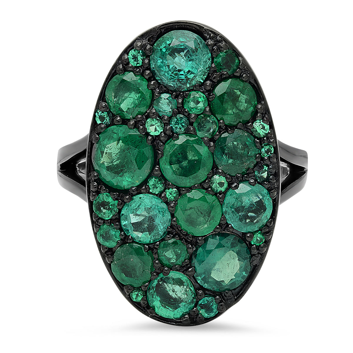 Guillaume Cluster Emerald Ring 18K Gold | Colette Jewelry