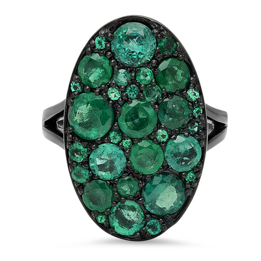 Guillaume Cluster Emerald Ring 18K Gold | Colette Jewelry