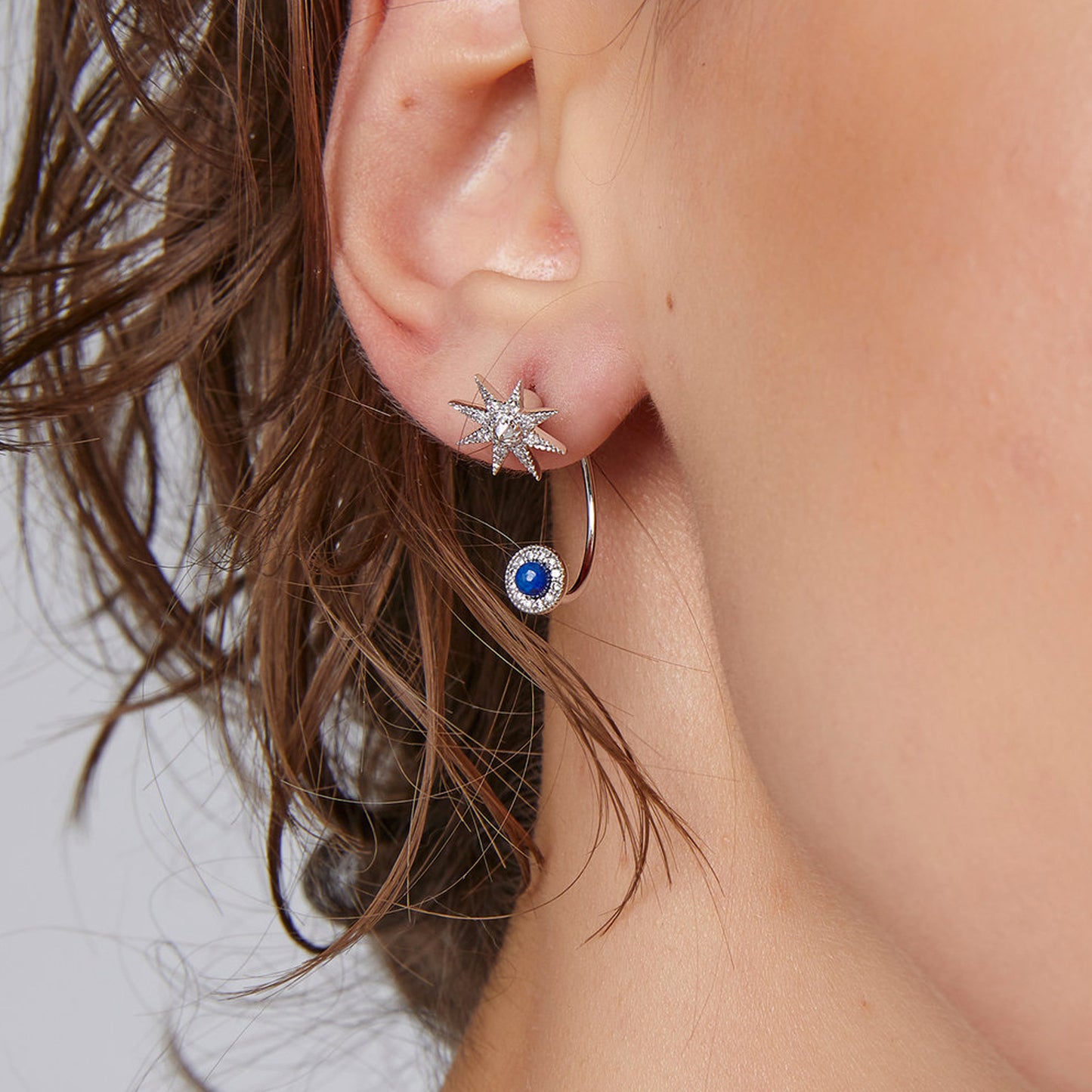Halley Three-Color Stud Earrings in 18K Gold — Colette Jewelry