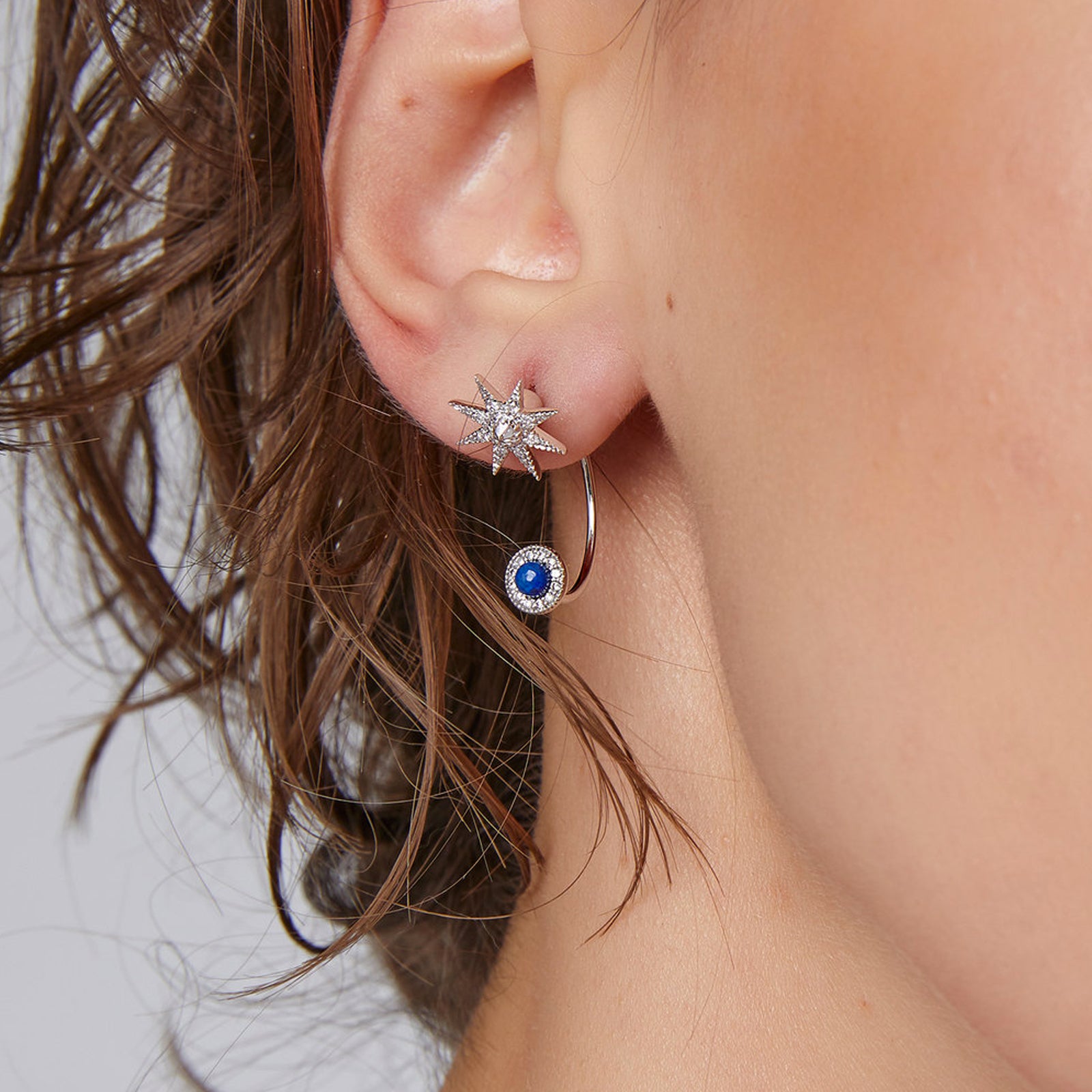 Halley Three-Color Stud Earrings in 18K Gold — Colette Jewelry