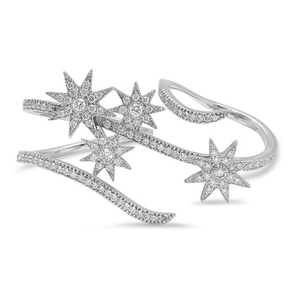 Shooting Stars Double Ring in 18K white gold with white diamond — Colette Jewelry