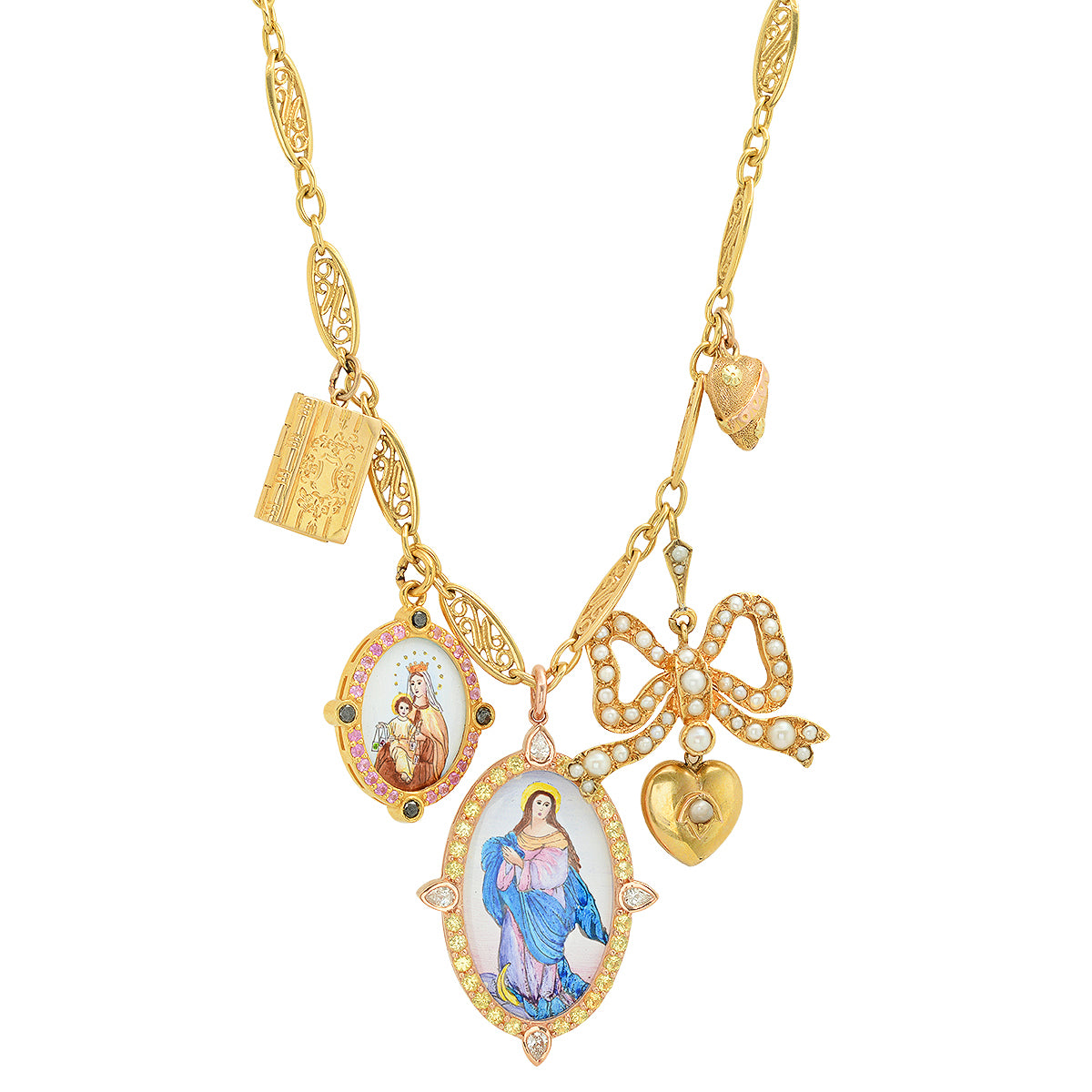 Bow and Book Necklace in 18K Gold | Colette Jewelry