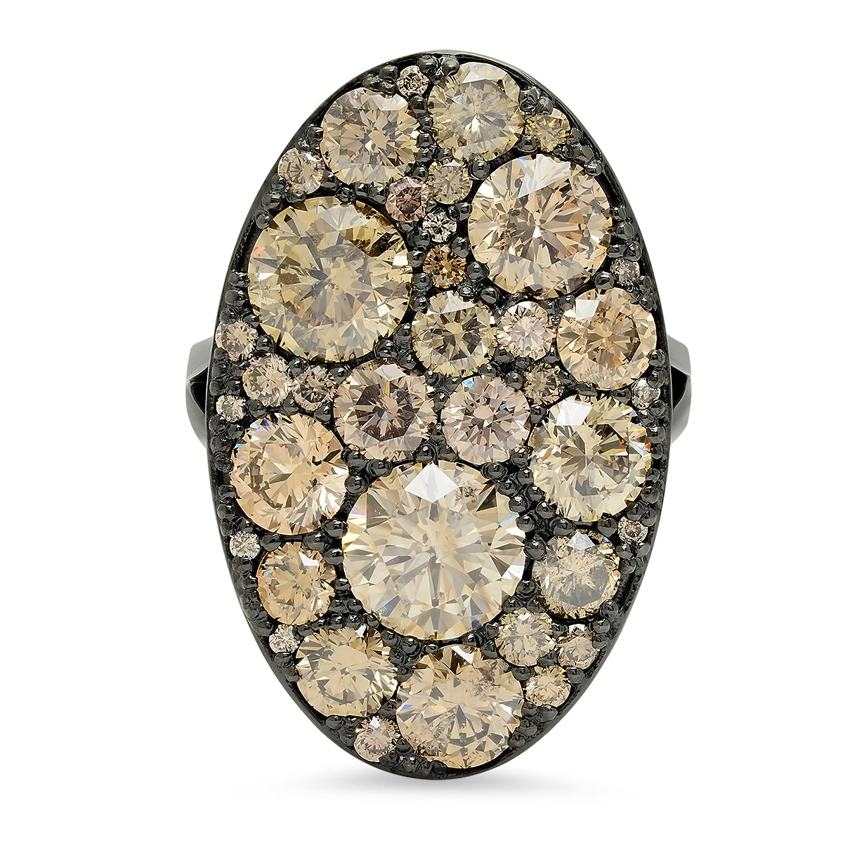 Guillaume Cluster Ring in 18K Gold with Champagne Diamonds | Colette Jewelry