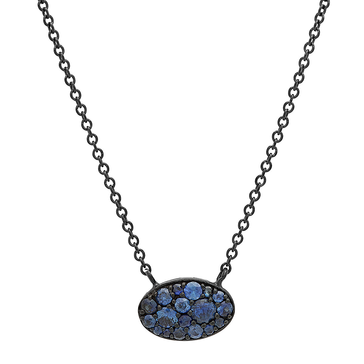 Les Petit Cluster Pendant Blue Sapphire 18K Gold Necklace | Colette Jewelry