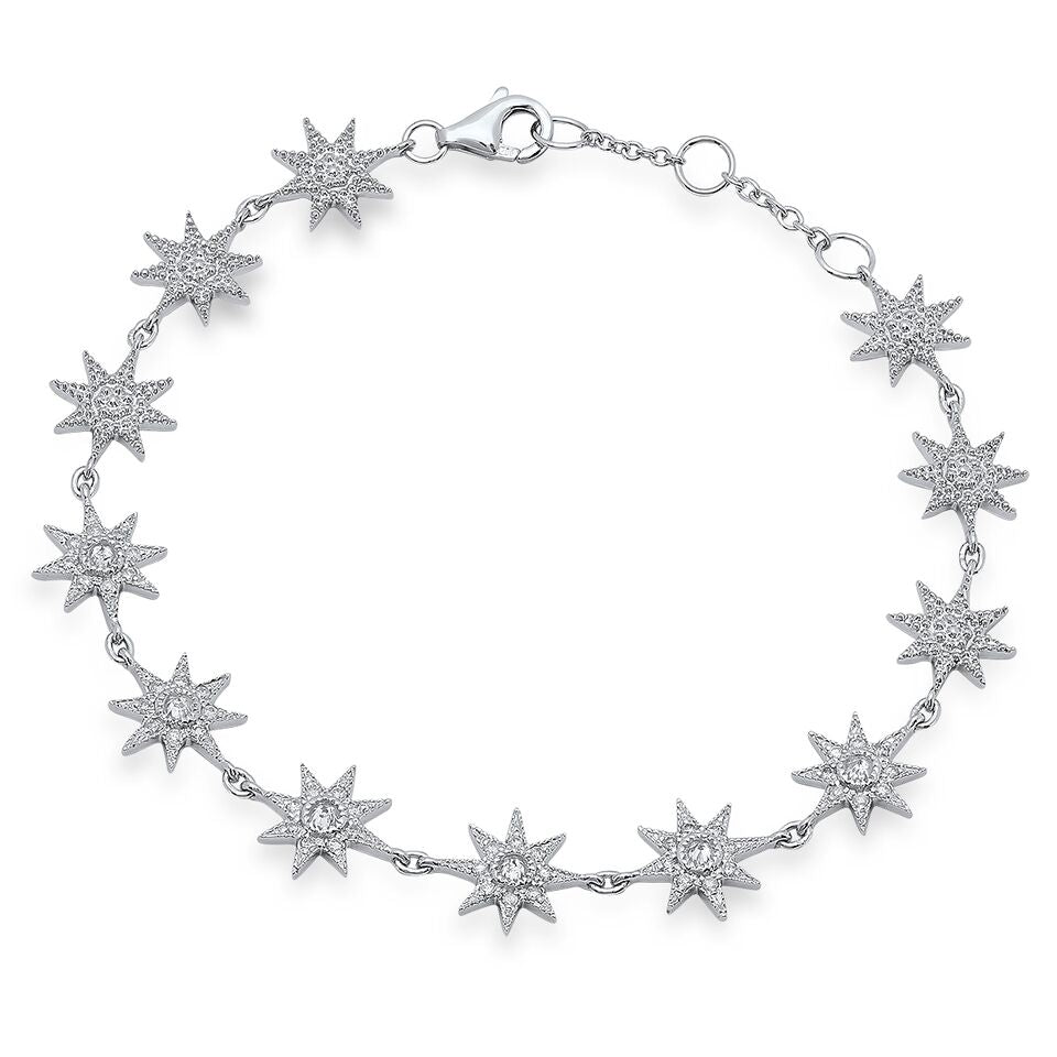 Soft Glow Star Bracelet | 18K White Gold & Diamonds | Colette Jewelry