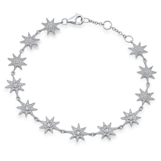 Soft Glow Star Bracelet | 18K White Gold & Diamonds | Colette Jewelry