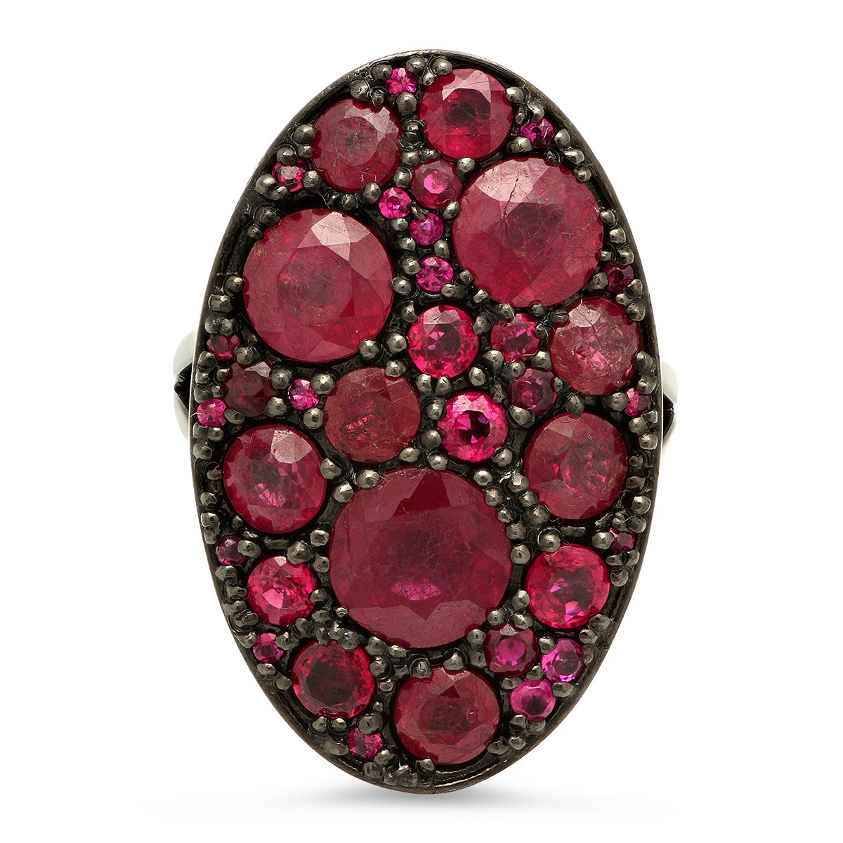 Guillaume Cluster Ruby Ring 18K Gold | Colette Jewelry