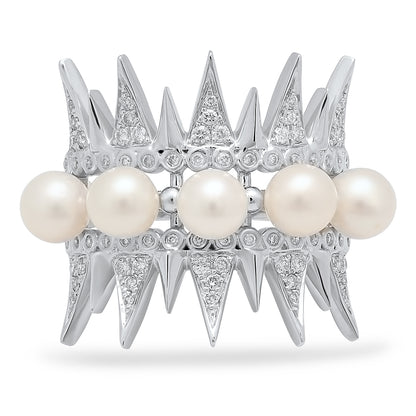 Enchanted Pearl Ring in 18K gold with white diamond — Colette Jewelry