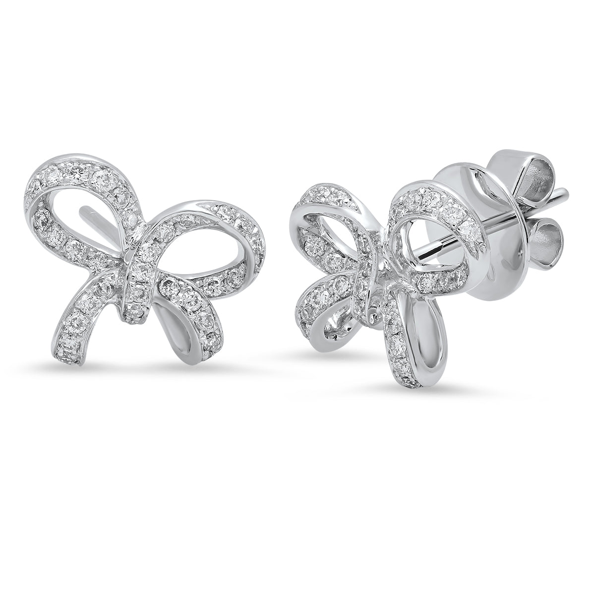Bow Studs in 18K Gold with Diamonds — Colette Jewelry