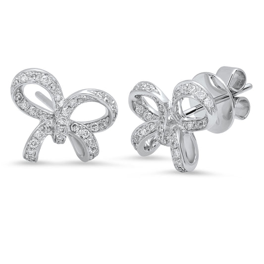 Bow Studs in 18K Gold with Diamonds — Colette Jewelry