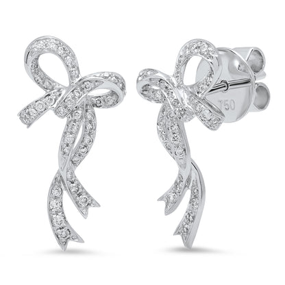 Medium Bow Stud Earrings in 18K Gold with diamond — Colette Jewelry