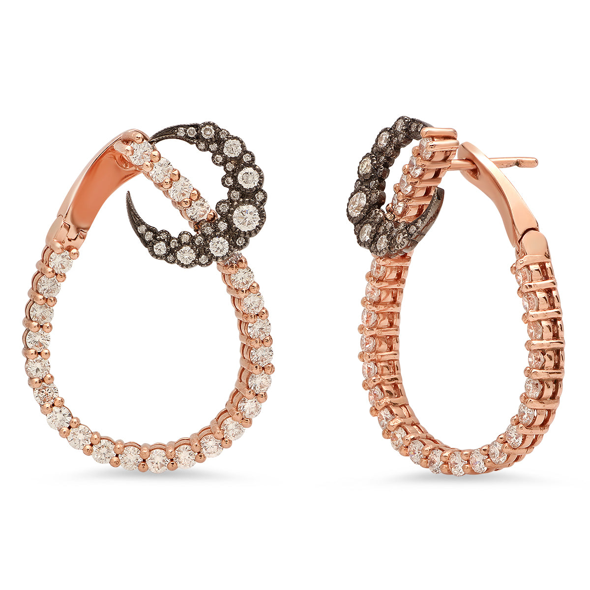 Moon Drop Hoops — 18K Gold Diamond Earrings | Colette Jewelry