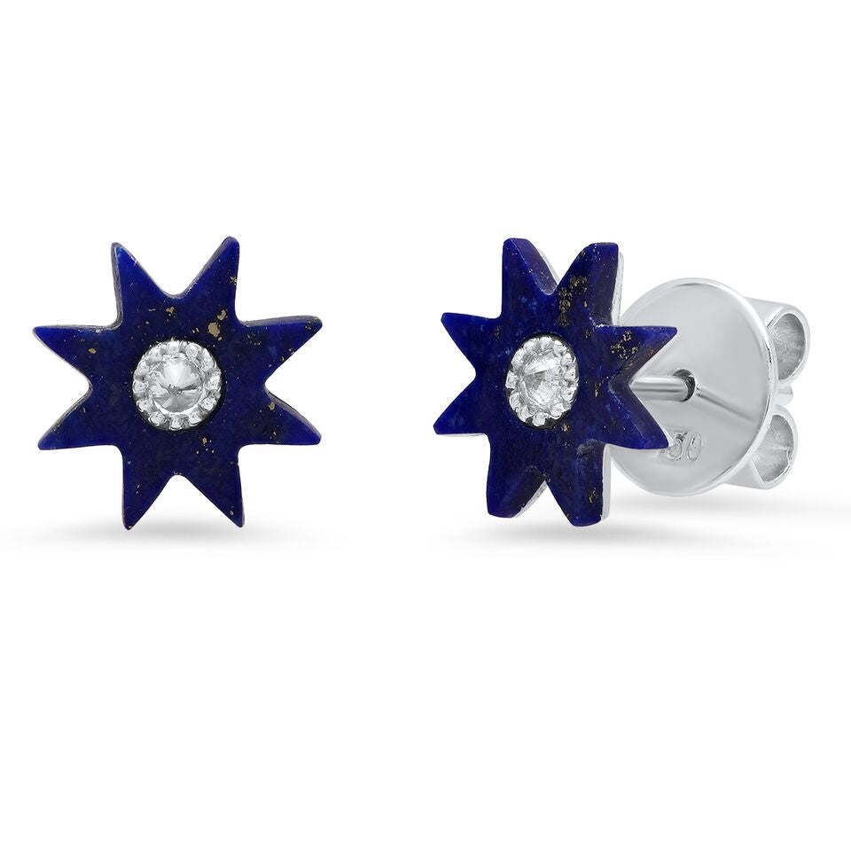 Turquoise Hardstone Stud Earrings | 18K Gold | Colette Jewelry