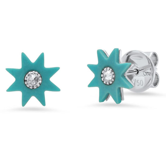 Turquoise Hardstone Stud Earrings | 18K Gold | Colette Jewelry