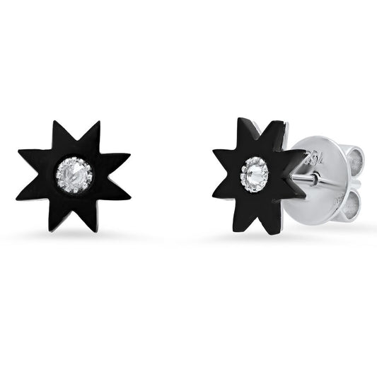 Hardstone Onyx Stud Earrings in 18K Gold — Colette Jewelry