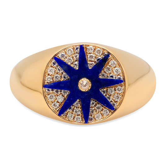 Star Signet Ring in Lapis Lazuli | 18K Gold | Colette Jewelry