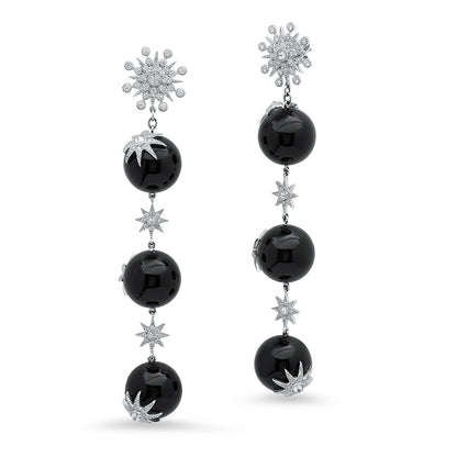 Star Ball Stud Earring in 18K gold with white diamond — Colette Jewelry