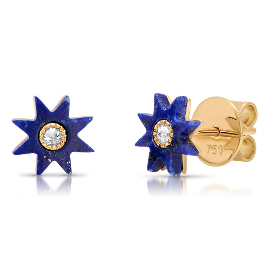 Lapis Lazuli Hardstone Stud Earrings | Twinkle Galaxia | Colette Jewelry