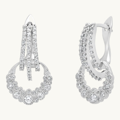 Moon Earrings in 18K white gold with white diamond — Colette Jewelry