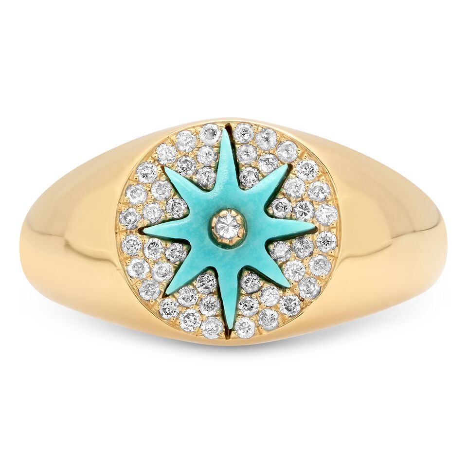 Star Signet Turquoise Hardstone Ring – Twinkle Galaxia | Colette Jewelry