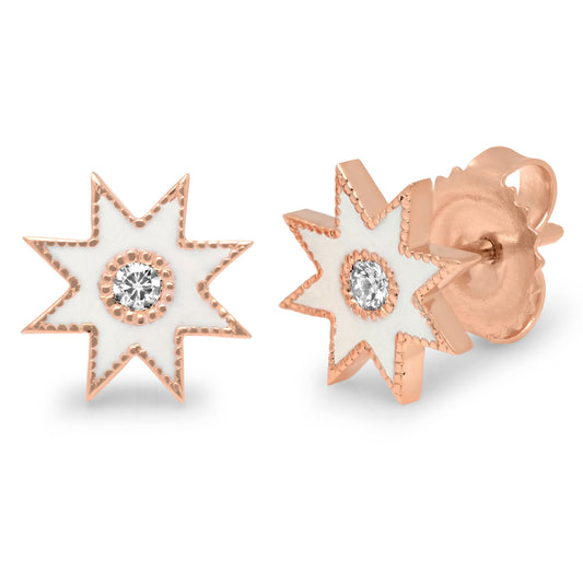 Classic Enamel Studs | 18K Gold Earrings | Colette Jewelry