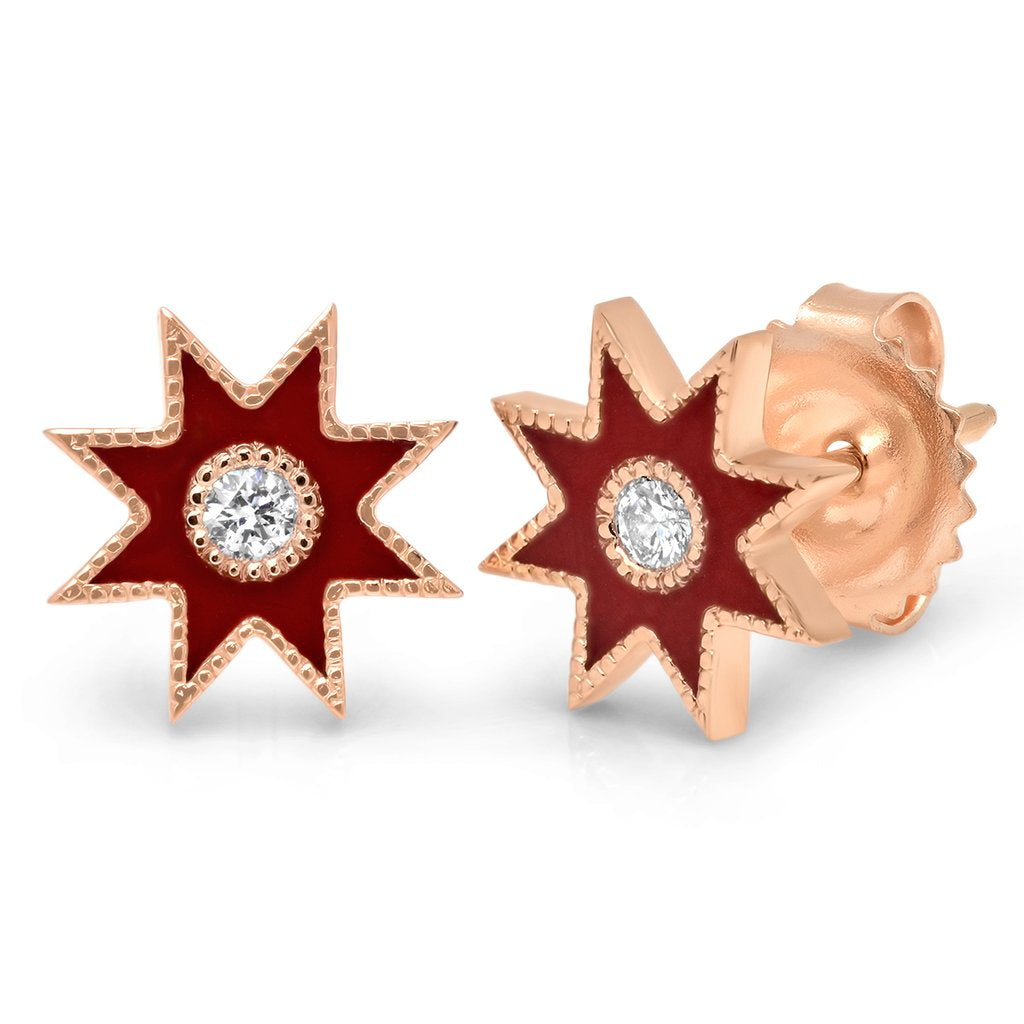 Classic Enamel Studs | 18K Gold Earrings | Colette Jewelry