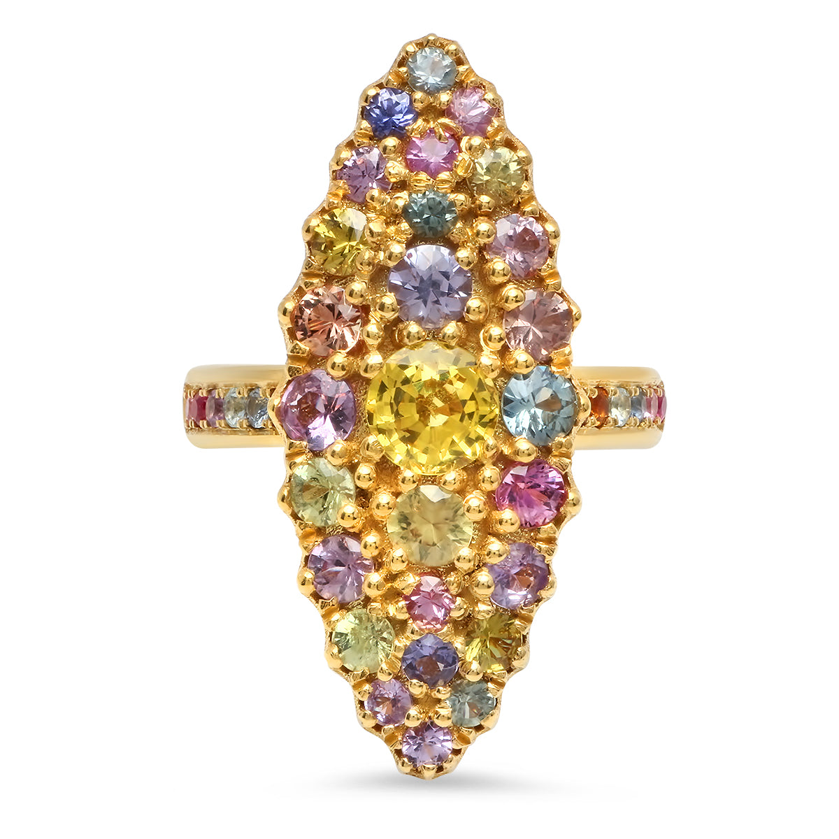 Jeanne d'Arc Marquise Cluster Light Sapphire Ring | Colette Jewelry